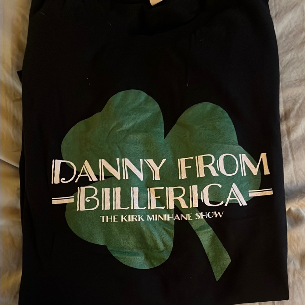 Black T-Shirt with Green Shamrock Print